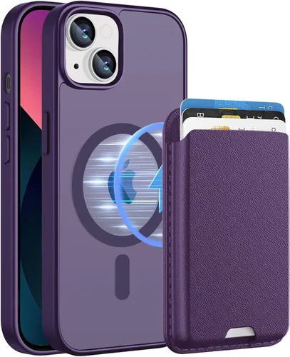 Vista 9 de Funda magnética para Google Pixel 9A con soporte para tarjetas, funda magnética desmontable, [compatible con MagSafe] a prueba de golpes con ranura