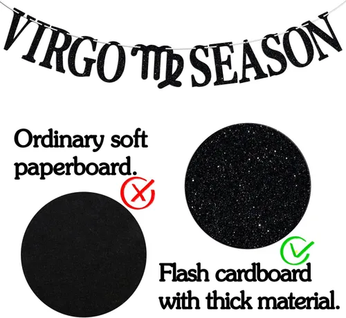Vista 6 de Cartel de la temporada de Virgo, feliz cumpleaños Virgo Bunting Sign in Augest/Septiembre, Big Virgo Energy, 12 suministros de decoración de fiesta
