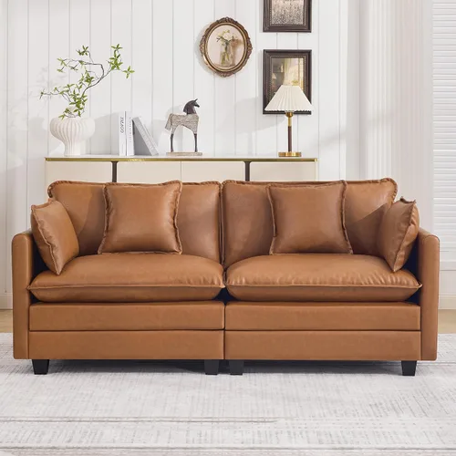 Vista 25 de Sofá modular en forma de nube de 113 pulgadas, sofás de asiento profundo de gran tamaño para sala de estar, sofá modular tapizado de chenilla