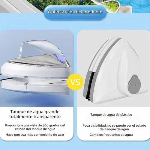 Vista 6 de Cepillo magnético para limpiaparabrisas, limpiador de ventanas de doble cara lleno de agua, cepillo magnético de limpieza de vidrio para ventana