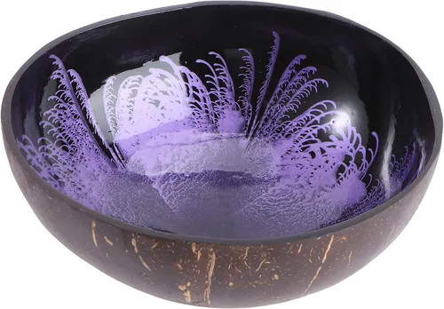 Vista 13 de KESYOO Cuenco de cáscara de coco natural, contenedor decorativo para dulces, frutos secos, cuenco de almacenamiento con patrón único para la entrada