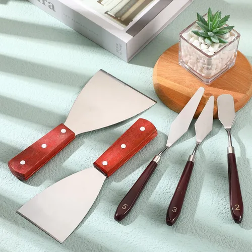 Vista 5 de Minatee Herramienta de espátula de impresora 3D, 5 piezas, accesorios de raspador de impresora 3D, kit de herramientas de extracción con agarre