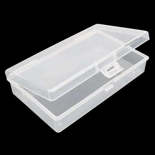 Vista 8 de Goodma 8 contenedores rectangulares vacíos de plástico transparente con tapas con bisagras para objetos pequeños y otros proyectos de manualidades