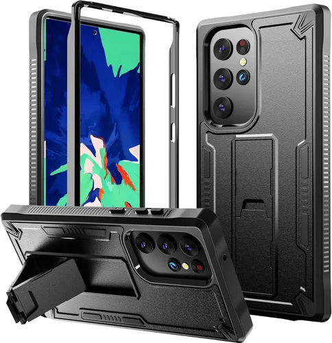 Vista 14 de URBANITE Funda protectora resistente a prueba de golpes para Samsung Galaxy S21 FE 5G, de grado militar, con protector de pantalla y soporte