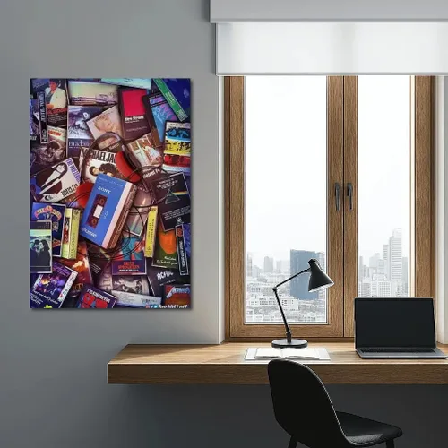 Vista 6 de La magia de los casetes y Sony Walkman: una inmersión en los años 80 retro - Impresión artística de pared, pintura para decoración del hogar