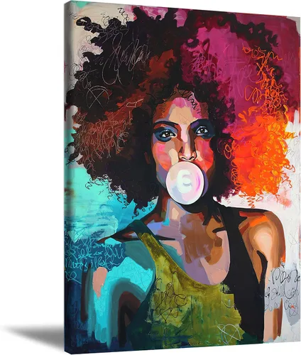 Vista 8 de Arte de pared de mujer negra, pinturas de reina negra para paredes, póster motivacional de niña negra, decoración de pared para pared, lienzo