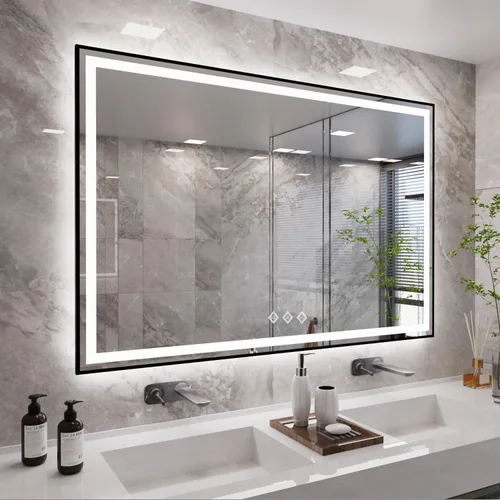 Vista 40 de Espejo LED para baño de 20 x 28 pulgadas con frente degradado y luz LED, espejo retroiluminado para baño, 3 colores, CRI > 90, espejo de baño
