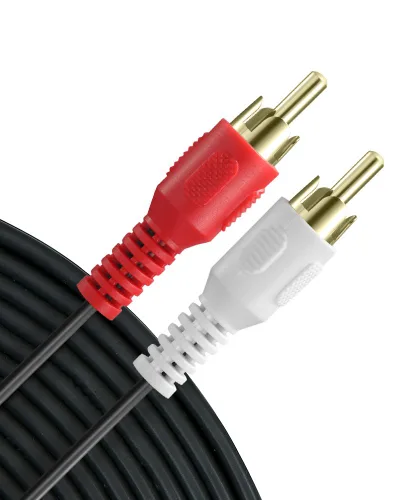 Vista 5 de Fosmon Cable de audio estéreo macho a macho de 2 RCA, conector RCA dual para sonido claro, 6 pies