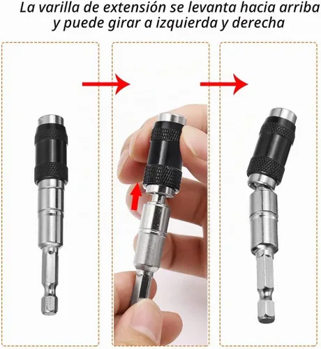 Vista 3 de Juego de 2 soportes de broca pivotante de 1/4 pulgadas con punta