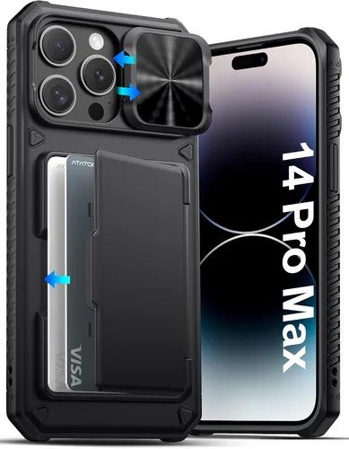 Vista 20 de ATATOO Funda Cartera para iPhone Air, Portador de Tarjetas Integrado (3-5 Tarjetas) [Bloqueo RFID] y Cubierta Deslizante para Cámara, Protección
