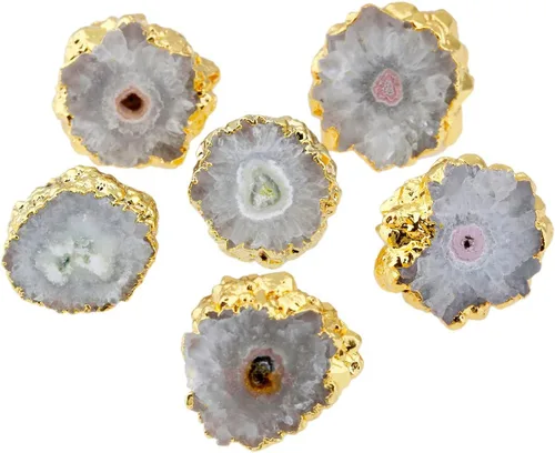 Vista 4 de SUNYIK Aretes de ágata natural de cuarzo para mujer, Ágata