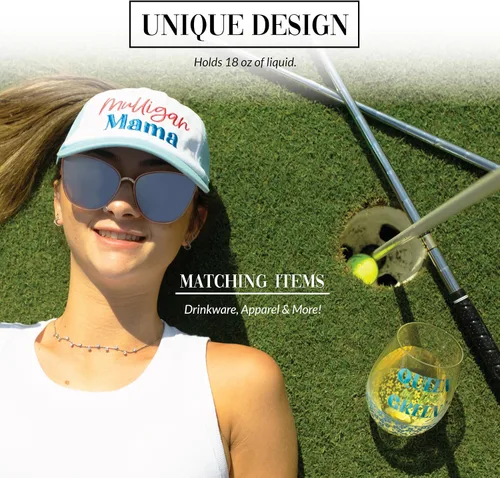 Vista 4 de Pavilion Gift Company Reina del verde - 18 Oz copa de vino sin tallo Humor divertido amante del golf mujeres regalo novela