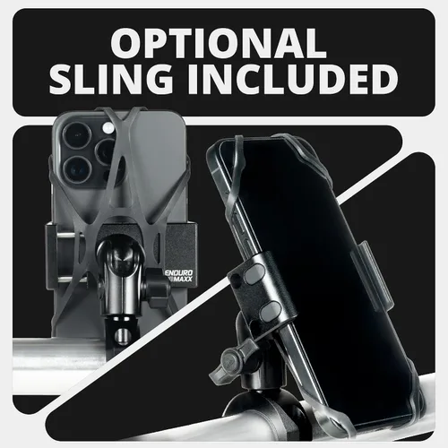 Vista 7 de Tackform Soporte de teléfono negro para motocicleta All Metal – 20MAXX Spring Cradle Abrazadera universal BC3 para manillar de 7/8 pulgadas a