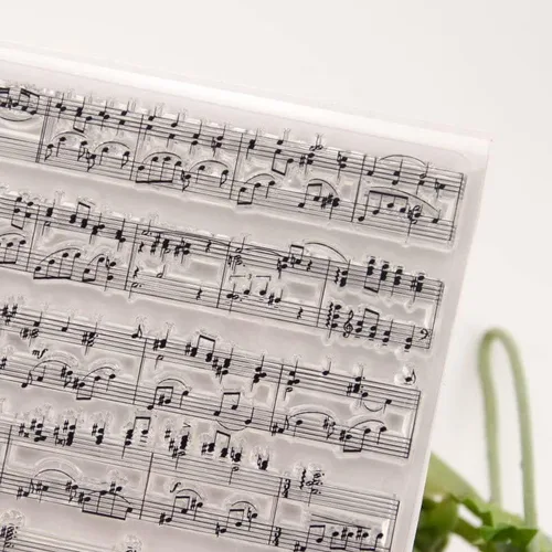 Vista 3 de NZJ Vintage Inglés Palabras Sentimiento Fondo Música Notas Borrar Sellos Tarjetas para Grabado Carpeta Plantillas Artesanías Álbum de Tarjetas