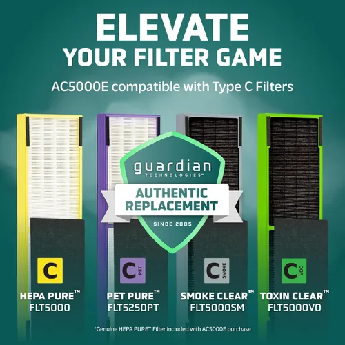 Vista 7 de GermGuardian Purificador de aire HEPA 3 en 1 para el hogar, habitaciones grandes de hasta 915 pies cuadrados con filtro de aire HEPA, luz UV-C
