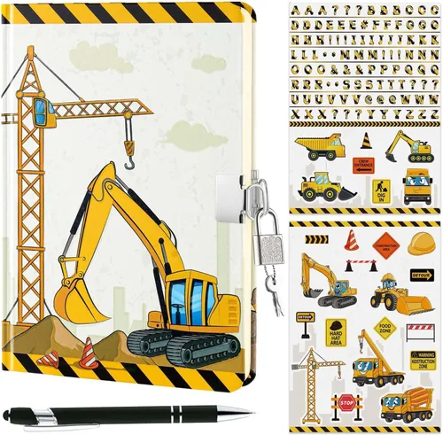 Vista 9 de WERNNSAI Diario Luminoso de Dinosaurio para Niños, Diario Secreto con Llaves de Cerradura, Cuaderno con Bolígrafo y Calcomanías, Regalo