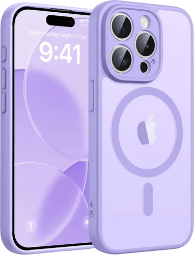 Vista 225 de FNTCASE - Funda para iPhone 16 Pro: magnética, mate, translúcida, de grado militar, protectora contra caídas, resistente, fina, duradera y a prueba