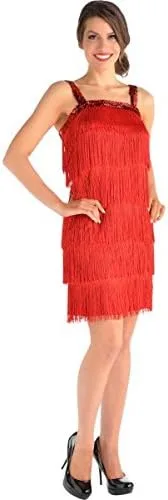 Vista 2 de amscan Vestido de aleta rojo adulto estándar
