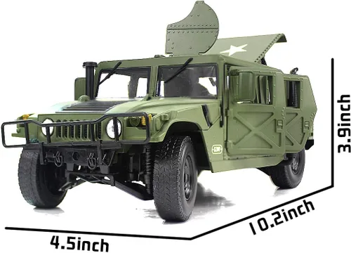 Vista 2 de Fisca - Modelo de coche a escala 1/18 de metal fundido a presión, vehículo militar blindado, camión de campo de batalla