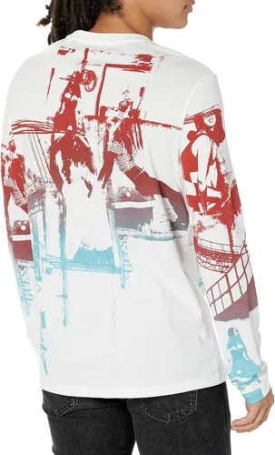 Vista 2 de GUESS Camiseta de manga larga con estampado ecológico para hombre