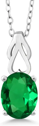 Vista 26 de Gem Stone King Collar de plata de ley 925 con piedra natal ovalada de 0.354 x 0.276 in Collar con colgante solitario para mujer Con cadena