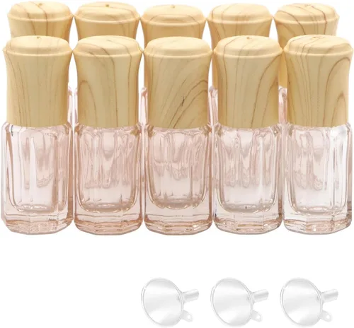 Vista 11 de 10 botellas de vidrio negro de 0.1 fl oz para aceites esenciales, mini rollo en frascos, cosméticos, contenedores de muestras de perfume, incluye