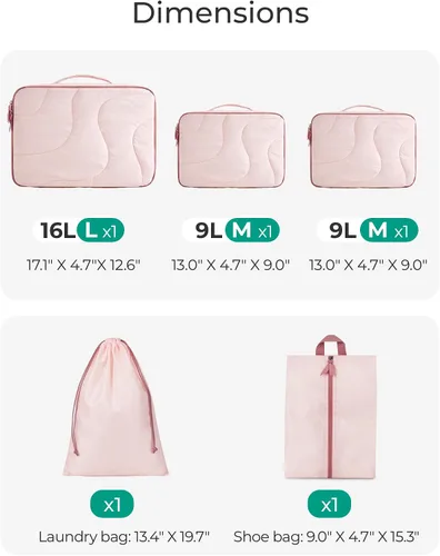 Vista 4 de BAGSMART Wet Dry Bags - Paquete de 5 bolsas de viaje reutilizables para trajes de baño, pañales de tela para bebé, playa, piscina, cubos de embalaje