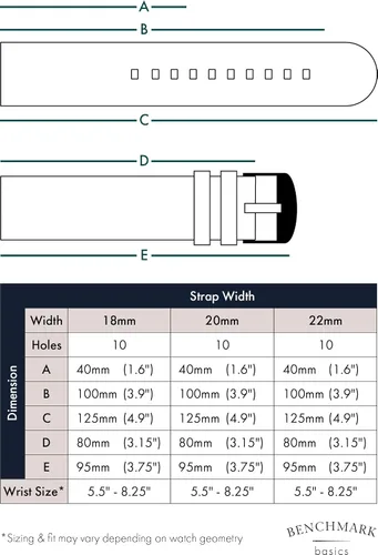 Vista 6 de Benchmark - Correa de reloj de nailon impermeable de alta calidad para hombres y mujeres, barras de resorte de liberación rápida integradas