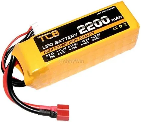 Vista 4 de 18.5V 5S 2200mAh 25C LiPo Batería T-Type Plug Max 40C Tasa de descarga para RC Modelo Avión FPV Drone Helicóptero