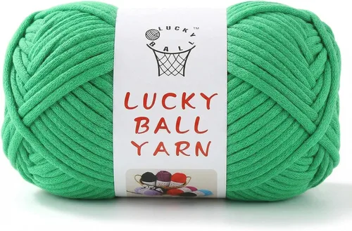 Vista 23 de LUCKY BALL Hilo para ganchillo, 3.53 oz/109 yardas, 70% algodón, 30% nailon, #5, hilo de tubo voluminoso para tejer, para bolsos, sombreros