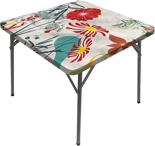 Vista 18 de Manteles florales, lindos manteles de primavera románticos retro cuadrados para mesa de comedor, se adapta a mesas de 24 x 24 pulgadas