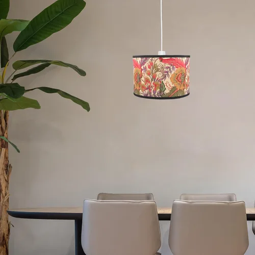 Vista 4 de Uonlytech Pantalla tejida de bambú de 11.81 pulgadas, pantalla de lámpara de mesa impresa para dormitorio, comedor, decoración de reemplazo
