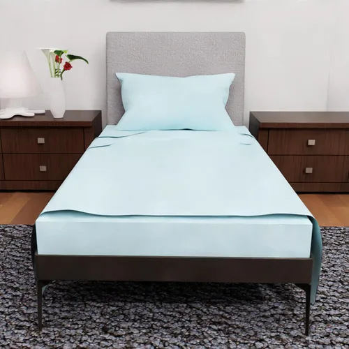 Vista 63 de Ropa de cama tamaño Twin - Juego de 3 piezas - Bolsillos profundos - Sábanas refrescantes - Suaves y cómodas para uso en todas las estaciones Aqua