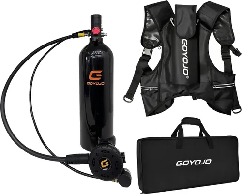 Vista 18 de GOYOJO Mini tanque de buceo de 1L con máscara – Tanque de aire de buceo portátil certificado DOT, presión máxima de 3000 PSI, botella pony