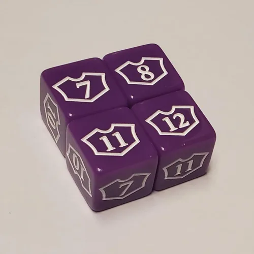 Vista 3 de 8 dados de lealtad púrpura Planeswalker 1-6 y 7-12 compatibles con Magic: The Gathering/CCG MTG