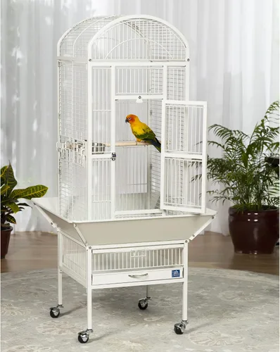 Vista 3 de Prevue Pet Products 34512 Dometop - Jaula para pájaros, pequeña, color blanco tiza