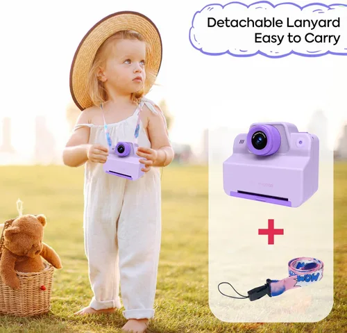 Vista 5 de Cámara instantánea para niños imprime fotos al instante, cámara de juguete que imprime imágenes, cámaras de impresión instantánea, regalo para niñas