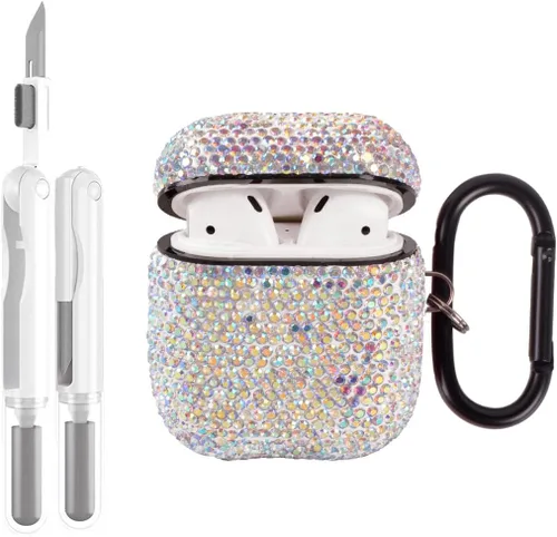 Vista 9 de Funda protectora para AirPods Pro con kit de limpieza, funda protectora de diamantes brillantes para Apple AirPod Pro de 2ª y 1ª