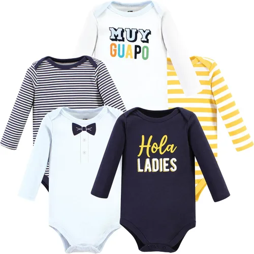 Vista 114 de Hudson Baby baby-boys Cotton Long-sleeve Bodysuits 5-pack