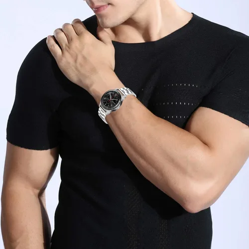 Vista 7 de Juntan Correa de reloj compatible con Samsung Galaxy Watch de 1.811 in Galaxy Watch 3 de 1.772 in Gear S3 Frontier Classic de acero inoxidable