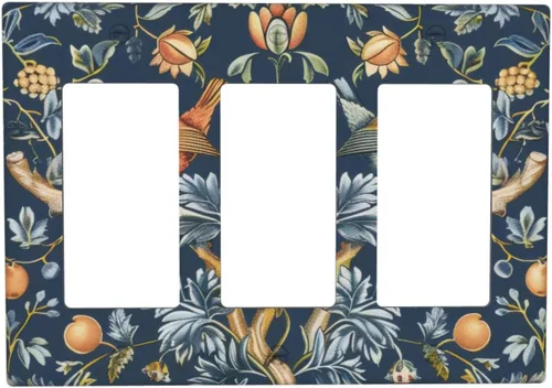 Vista 71 de Cubiertas de Enchufe Dúplex de 1 Gang con Hojas Florales de Eucalipto Azul en Acuarela, Placa Frontal Decorativa para Interruptor de Luz, Placa