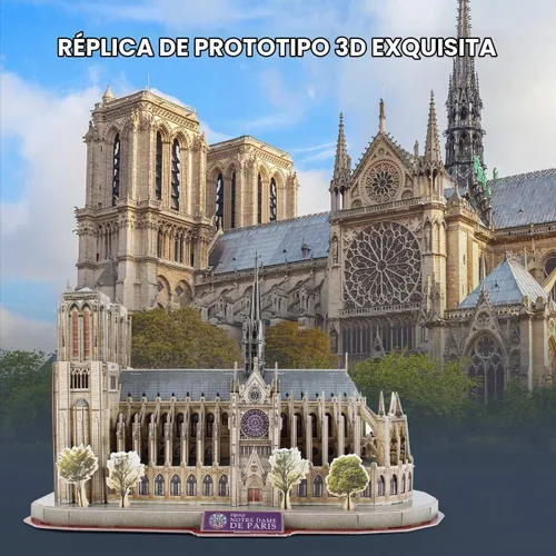 Vista 4 de CubicFun Rompecabezas 3D para niños de 8 a 10 años - Notre Dame de Paris Marrón