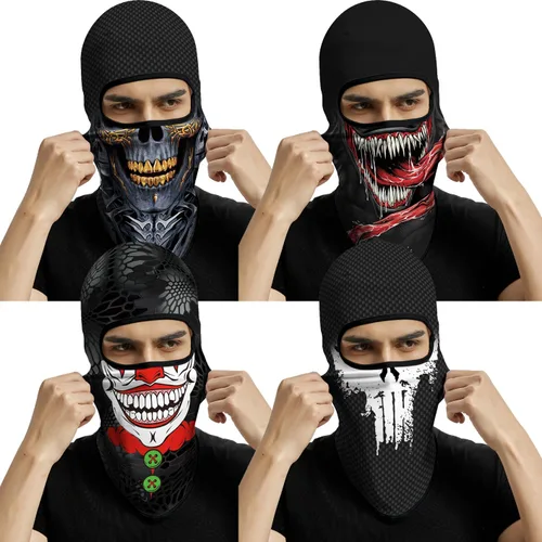 Vista 66 de Pasamontañas 3D, máscara de cara completa, resistente al viento, máscara de esquí con calavera táctica para motocicleta, ciclismo, Halloween