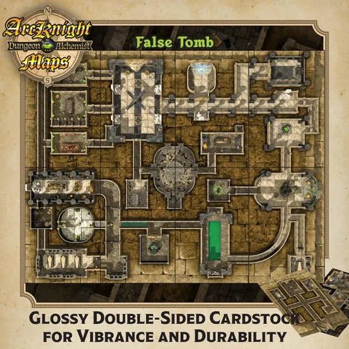 Vista 2 de Arcknight El Paquete de Mapas de la Pirámide del Faraón - 16 Mapas Modulares de RPG en 8 Páginas Doble Cara, Cuadrícula Cuadrada de 1 Pulgada