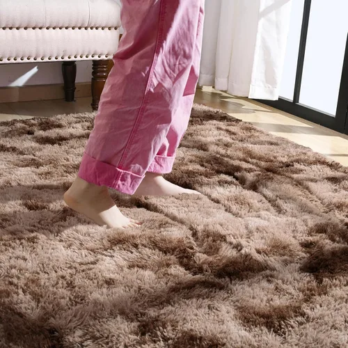 Vista 33 de Softlife Alfombra naranja para dormitorio, alfombra de felpa esponjosa para sala de estar para niñas, alfombra lanuda para niños, alfombra suave