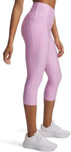 Vista 11 de Under Armour Pantalones capri HeatGear de cintura alta con bolsillos para mujer (020) Carbón jaspeado claro/ Negro
