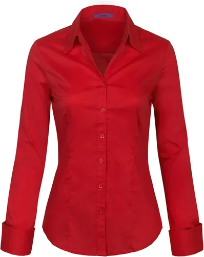 Vista 18 de KOGMO Camisas de manga larga con botones para mujer, blusa de trabajo de oficina (S-3X)