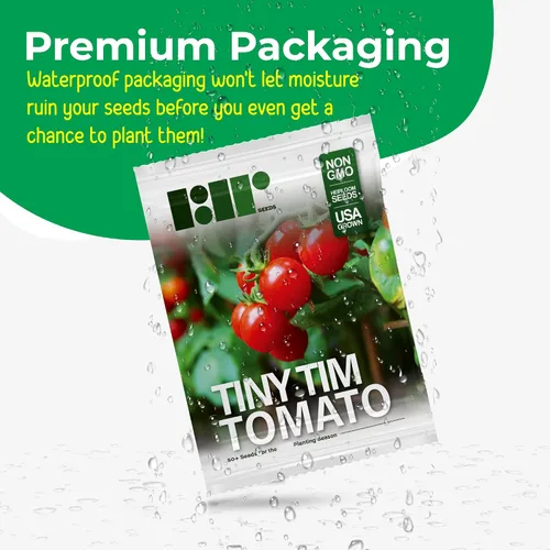 Vista 6 de 50 semillas de tomate Tiny Tim para plantar, tomate de patio, reliquia enana, tomate cherry - por RDR Seeds