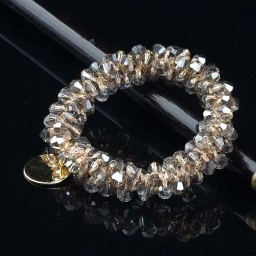 Vista 7 de 5 ligas para el cabello con diamantes de imitación, bandas elásticas para el cabello de moda, coleteros de cristal, bandas para el cabello, cuerdas