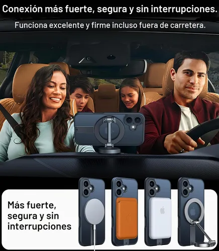 Vista 4 de TORRAS Funda magnética con soporte de 360° para iPhone 16, protección completa de la cámara, compatible con MagSafe, protección contra caídas